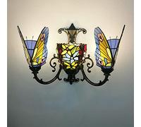 HQHYGM Style Wall Handmade Stained Glass Wallp N Style Butterfly Decobedside Wall Light for Liviroom Bedroom Bathroom Hallway Reading/8
