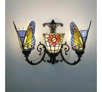 HQHYGM Style Wall Handmade Stained Glass Wallp N Style Butterfly Decobedside Wall Light for Liviroom Bedroom Bathroom Hallway Reading/20