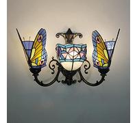 HQHYGM Style Wall Handmade Stained Glass Wallp N Style Butterfly Decobedside Wall Light for Liviroom Bedroom Bathroom Hallway Reading/29