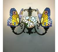 HQHYGM Style Wall Handmade Stained Glass Wallp N Style Butterfly Decobedside Wall Light for Liviroom Bedroom Bathroom Hallway Reading/12