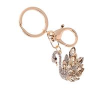 HQHYGM Swan Key Chain Rhinestone Pendant Gold Metal Car Bag Hanging Keyring Adornment for Women Purse Accessories