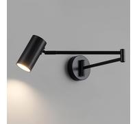 HQHYGM Swing Arm Lamp for Bedroom 7W 3 Color Mode Rotatable Reading and Working Living Room Office Wall Light Fixtures with Acrylic Lampshade