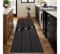 HQHYGM Tangsoo Rainbow Easy Alfombra de Yute 2 x 6, Camino de Cocina Lavable para pasillos, Alfombra Fina Antideslizante Negra, Alfombra Moderna para Puerta de Interior y Exterior, para Porche,