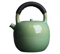 HQHYGM Tetera Tejida de ratán esmaltada con Soda Verde Cerámica/Vidrio Hervidor de Agua, Juegos de té Retro Chinos Taza de té Estufa Envolvente de gres Retro Estufa de cerámica eléctrica Hervidor