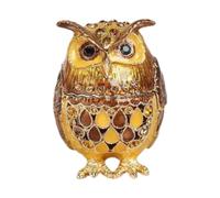 HQHYGM Trinket Box Enameled Jewelry Case Owl Ornament Decorative Storage Organizer Pendants Earrings Gift for Girlfriend, Brown