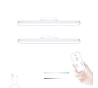 HQHYGM Under Cabinet Wall Light with Remote Control 2700K-6500K Wall Lamp USB Rechargeable Wall Touch Control Dimmings Wall Indoor Long Strip for Cabinet Wardrobe (White 2 Packs)