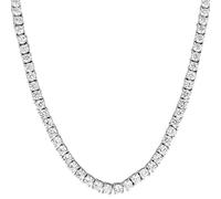 HQHYGM Unisex 1 hilera de Tenis Acabado en Plata Diamantes Creados en Laboratorio 3,0 mm 4 mm 5 mm 6 mm Cadena de Gargantilla de solitarios Pulsera de 16-30 Pulgadas 6.5-9