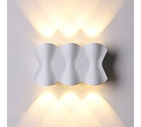 HQHYGM up and Down Glowing Bow Wall Lamp Living Room Background Indoor Wall Mount Lamp Light Fixture Aluminum Living Room Background Wall Sconces/White/Triple