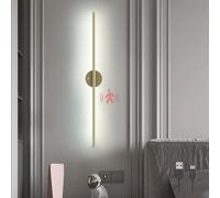 HQHYGM USB Rechargeable Wall Sconces with Motion Sensor Wall Light Battery Operated Wall Lamp 120CM Long Strip 3000K/4000K/6000K Living Room Bedroom Stairs Hallway (100cm Gold White Light)