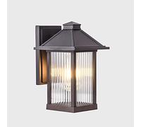 HQHYGM Vintage Glass Waterproof Mount Porch Lamp Outdoor Carriage Light Exterior Wall Lantern Aluminum Garden Lights for Patio Garage Yards Balcony Post Pathway