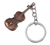 HQHYGM Vintage Keychain Metal Ring Pendant Retro Tiny Violin Key Chain Theme Accessory for Music Lovers and Party Decorations