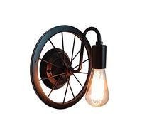 HQHYGM Vintage Steamwall Lamp Metal Wall Mount Light in Wheel Shape Farmhouse Wall Fixture Indoor Sconces for Dining Living Room Bedroom Restaurant/Svart