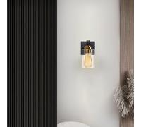 HQHYGM Vintage Style Wall Light with Clear Glass Shade Wall Lamp Industrial Wall Indoor Wall Creatively Decorative for Living Room Corridor Bedroom (Black Gold 1 Pack)