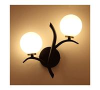 HQHYGM Wall Fixtures 2 Light Milky Glass Globe Wall Light Mid Century Style Wall Indoor Wall Mounted Lamp for Bathroom vanities Mirror Restaurant Living Room Stairs