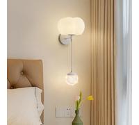HQHYGM Wall Indoor Wall Light Adjustable Length Wall Lamp Creatively Wall Nordic Decorative White Iron for Corridor Bedroom Living Room (D White Light)
