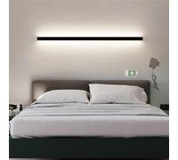 HQHYGM Wall Lamp Long Strip with Switch Nordic Indoor Wall Light Black Aluminum Wall Sconces Bedside Decoration Background Wall for Hallway Stairs Bathroom