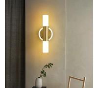 HQHYGM Wall Lamp Wall Light Indoor Nordic Wall Background Decorative Wall Cylindrical Iron Acrylic for Bedroom Living Room Corridor (Gold Warm Light)