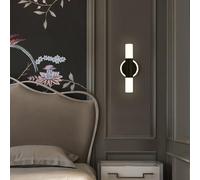 HQHYGM Wall Lamp Wall Light Indoor Nordic Wall Background Decorative Wall Cylindrical Iron Acrylic for Bedroom Living Room Corridor (Black Neutral Light)