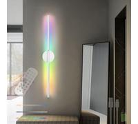 HQHYGM Wall Light Indoor 12 RGB Dimming Wall Lamp with Remote Control Wall USB Rechargeable Wall Battery Operated Long Strip for Bedroom Living Room Corridor (Silvery 1 Pack)