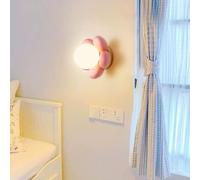 HQHYGM Wall Light Indoor Nordic Wall Lamp Creatively Wall Flowers Decorative Wall Minimalist Kids Room Decor for Bedroom Hallway Living Room (Pink Warm Light)