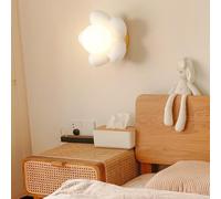 HQHYGM Wall Light Indoor Nordic Wall Lamp Creatively Wall Flowers Decorative Wall Minimalist Kids Room Decor for Bedroom Hallway Living Room (White Neutral Light)