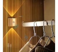 HQHYGM Wall Light Indoor USB Rechargeable Wall Lamp with Motion Sensor Wall Dimming 2700K/4500K/6500K Wall Battery Operaterd for Wardrobe Hallway Bedroom (Gold 1 Pack)