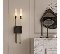 HQHYGM Wall Light Indoor Wall Lamp Creatively Wall Nordic Background Decoration Wall Acrylic for Living Room Bedroom Hallway (Black-Neutral Light Double)