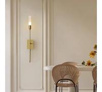 HQHYGM Wall Light Indoor Wall Lamp Creatively Wall Nordic Background Decoration Wall Acrylic for Living Room Bedroom Hallway (Copper-Warm Light Single)