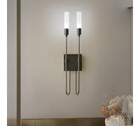 HQHYGM Wall Light Indoor Wall Lamp Creatively Wall Nordic Background Decoration Wall Acrylic for Living Room Bedroom Hallway (Black-White Light Double)