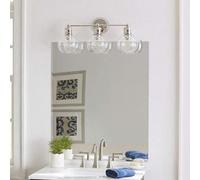 HQHYGM Wall Light Indoor Wall Lamp with Globe Glass Shade Wall Wall Retro Creatively Iron (Not Included) for Mirror Living Room Hallway (Silvery 3 Lights)