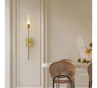 HQHYGM Wall Light Indoor Wall Lamp with Remote Control Wall 2700K-6500K Dimmable Wall Creatively Decorative for Bedroom Hallway Living Room (Copper Single)