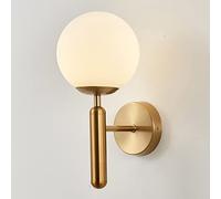 HQHYGM Wall Light Indoor Wall with Globe Glass 1 Light Metal Bedside Wallp Fixtures for Liviroom Bedroom Bathroom Hallway Black/D/a