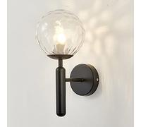 HQHYGM Wall Light Indoor Wall with Globe Glass 1 Light Metal Bedside Wallp Fixtures for Liviroom Bedroom Bathroom Hallway Black/Black/C