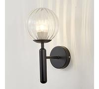 HQHYGM Wall Light Indoor Wall with Globe Glass 1 Light Metal Bedside Wallp Fixtures for Liviroom Bedroom Bathroom Hallway Black/Black/B
