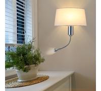 HQHYGM Wall Light Indoor with Adjustable Gooseneck Spotlight Wall Lamp ° Rotation Wall Double Switches Wall Decorative for Bedroom Living Room Bedside (Whit)