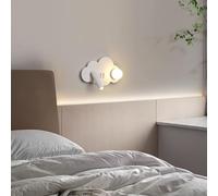 HQHYGM Wall Light Indoor with Adjustable Rotatable Spotlight Wall Lamp 90° + 350° Rotate Wall with Switches Wall Nordic Decorative for Bedroom Hotel Office (Cloud Right Warm Light)