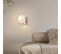 HQHYGM Wall Light Indoor with Adjustable Rotatable Spotlight Wall Lamp 90° + 350° Rotate Wall with Switches Wall Nordic Decorative for Bedroom Hotel Office (Circle Left Warm Light)