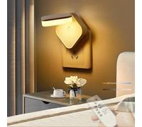 HQHYGM Wall Light Indoor with and Switches Wall Lamp with Remote Control Wall Dimming 2700K/4500K/6500K Wall Night Light for Bedroom Kids Room Nursery (White 1 Pack)