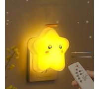 HQHYGM Wall Light Indoor with and Switches Wall Lamp with Remote Control Wall Dimming 2700K/4500K/6500K Wall Night Light for Bedroom Kids Room Nursery (Yellow 1 Pack)