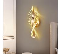 HQHYGM Wall Light Indoor with Remote Control Wall Lamp Dimming 2700K-6500K Wall Creatively Decoration Wall Acrylic Gold for Bedroom Living Room Corridor (D)