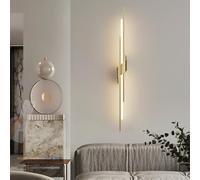 HQHYGM Wall Light Indoor with Remote Control Wall Lamp Wall Dimming 2700K-6500K Wall Long Background Decorative for Bedroom Hallway Living Room (Copper 85cm)