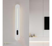 HQHYGM Wall Light Indoor with Touch Control 3 Color Dimmable Long Strip Aluminium Wall Sconces Wall Mounted Lamp Inside Acrylic Interior Decor for Living Room Dining
