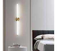 HQHYGM Wall Light Long Strip Wall Lamp Nordic Style Wall Long Strip Gold Wall Decorative Indoor for Bedroom Living Room Vanity (White Light 80cm)