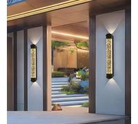 HQHYGM Wall Light Outdoor Creatively Decorative Wall Lamp Up and Down Wall IP65 Waterproof Wall Long Strip Aluminium for Garden Hallway Balcony (Warm Light 33cm)