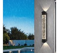 HQHYGM Wall Light Outdoor Creatively Decorative Wall Lamp Up and Down Wall IP65 Waterproof Wall Long Strip Aluminium for Garden Hallway Balcony (Neutral Light 33cm)