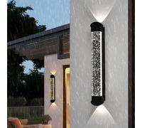 HQHYGM Wall Light Outdoor Creatively Decorative Wall Lamp Up and Down Wall IP65 Waterproof Wall Long Strip Aluminium for Garden Hallway Balcony (White Light 33cm)