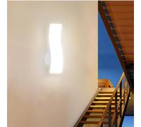 HQHYGM Wall Light Outdoor/Indoor Decorative Wall Lamp IP65 Waterproof Yard Wall Creatively Wall Aluminium Acrylic for Hallway Villa Balcony (White White Light)