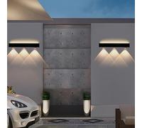 HQHYGM Wall Light Outdoor Up and Down Wall Lamp Creatively Decorative Wall IP65 Waterproof Wall Long Strip Aluminium for Balcony Garden Hallway (Warm Light 40cm)