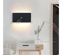 HQHYGM Wall Light Up and Down Wall with Remote Control Dimmings 2700K-6500K Wall Lamp Wireless Rechargeable Wall Touch Control for Living Room Bedrooms Reading (Black - 8000mAh)