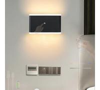 HQHYGM Wall Light Up and Down Wall with Remote Control Dimmings 2700K-6500K Wall Lamp Wireless Rechargeable Wall Touch Control for Living Room Bedrooms Reading (Black - 5000mAh)